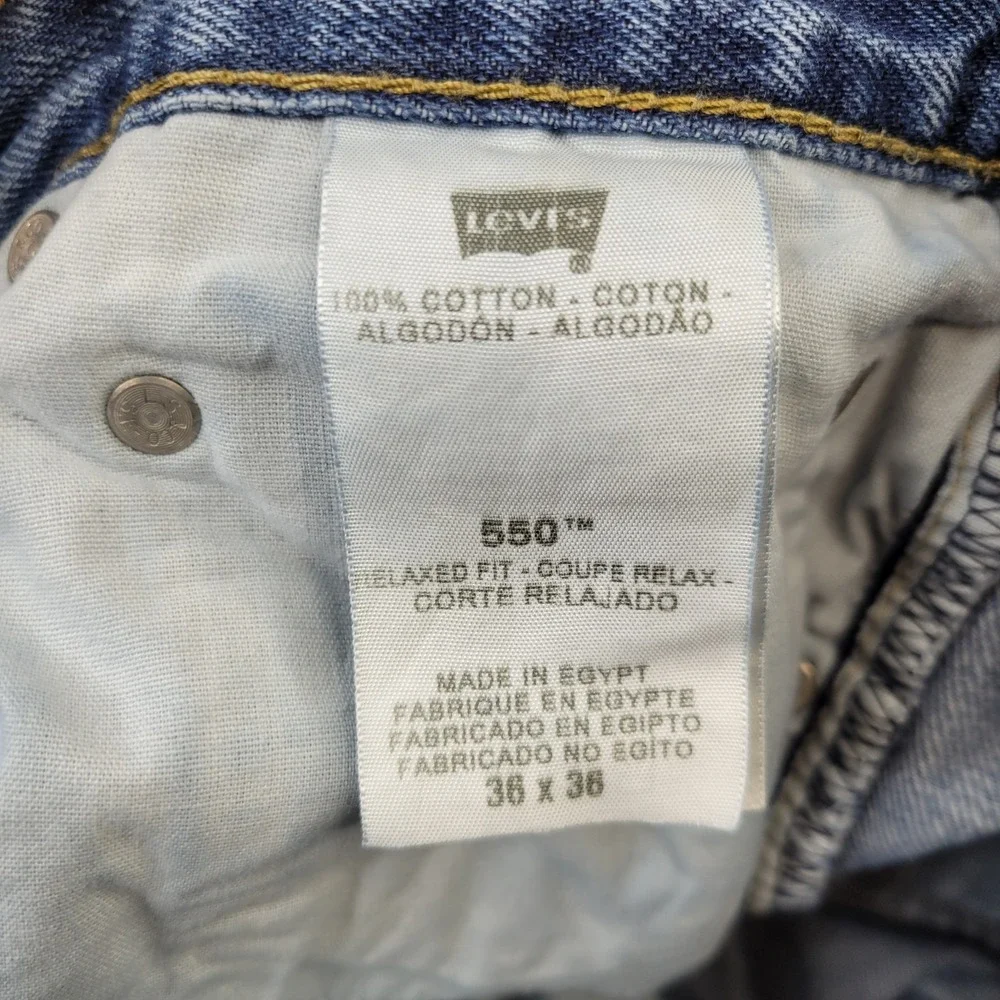 Levi's 550 Jeans Mens 36x34‎ (Tag 36x36) Blue Denim Relaxed Straight Vintage Y2K